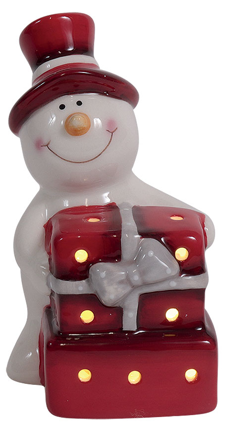 LED snowman with gifts