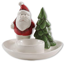 Teelichthalter Santa Claus mit Baum