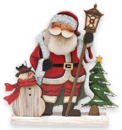 Dekoaufsteller Weihnachtsmann aus Holz