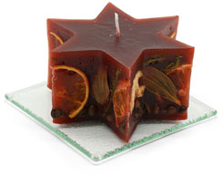 Scented candle star Potpourri Fruits bordeaux, strawberry fl.