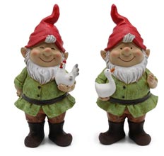 Garden gnomes "Rudi & Erwin" standing