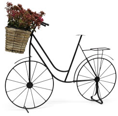 Metal bicycle bast plant pot