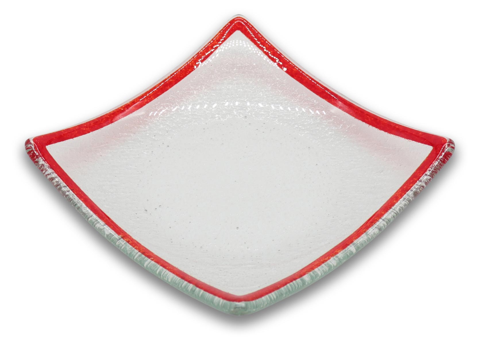 Vaulted glass plate with border bordeaux, 