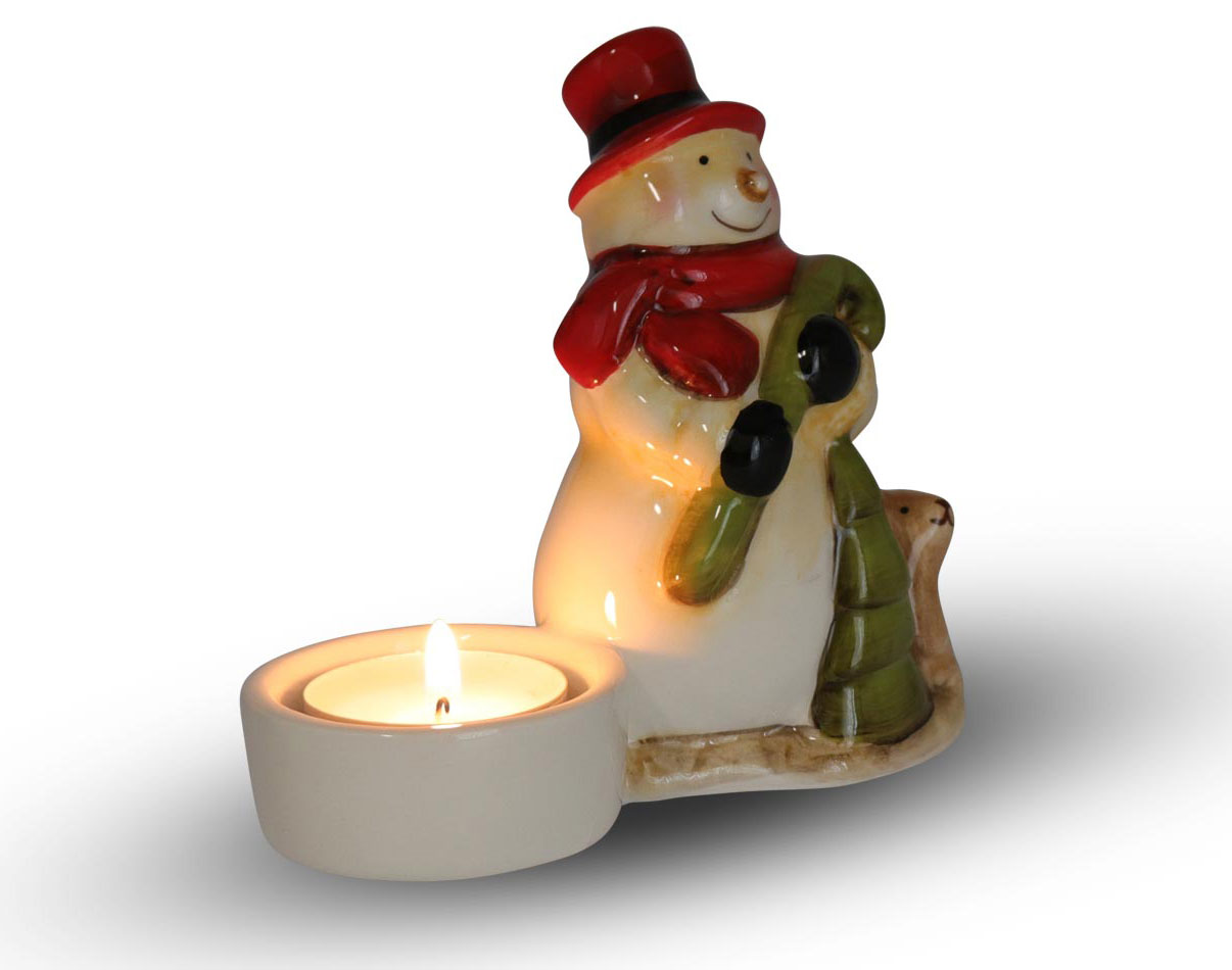 Tealight holder snowman "Fridolin", 
