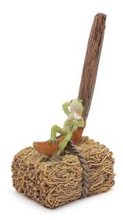 Frog Erwin on hay bale