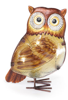Glass owl with LED
